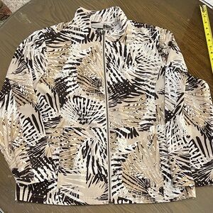 Beige and Black Patterned Jacket Chico’s